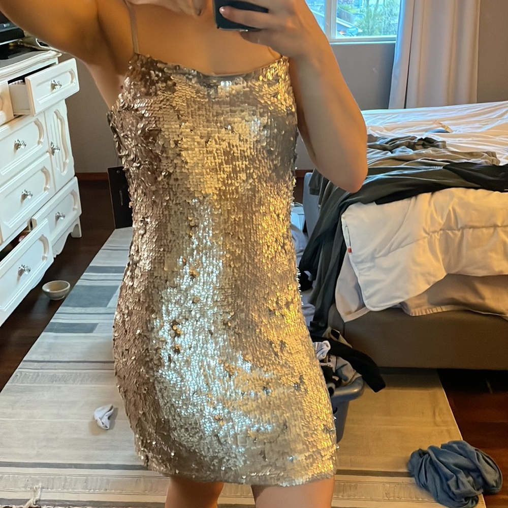 Lulus sequins slip dress